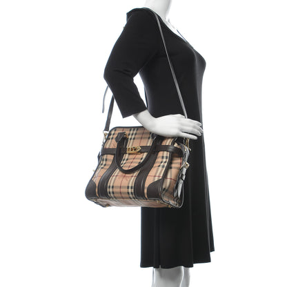 Burberry Haymarket Check Minford Portrait Tote Chocolate 3 of 14