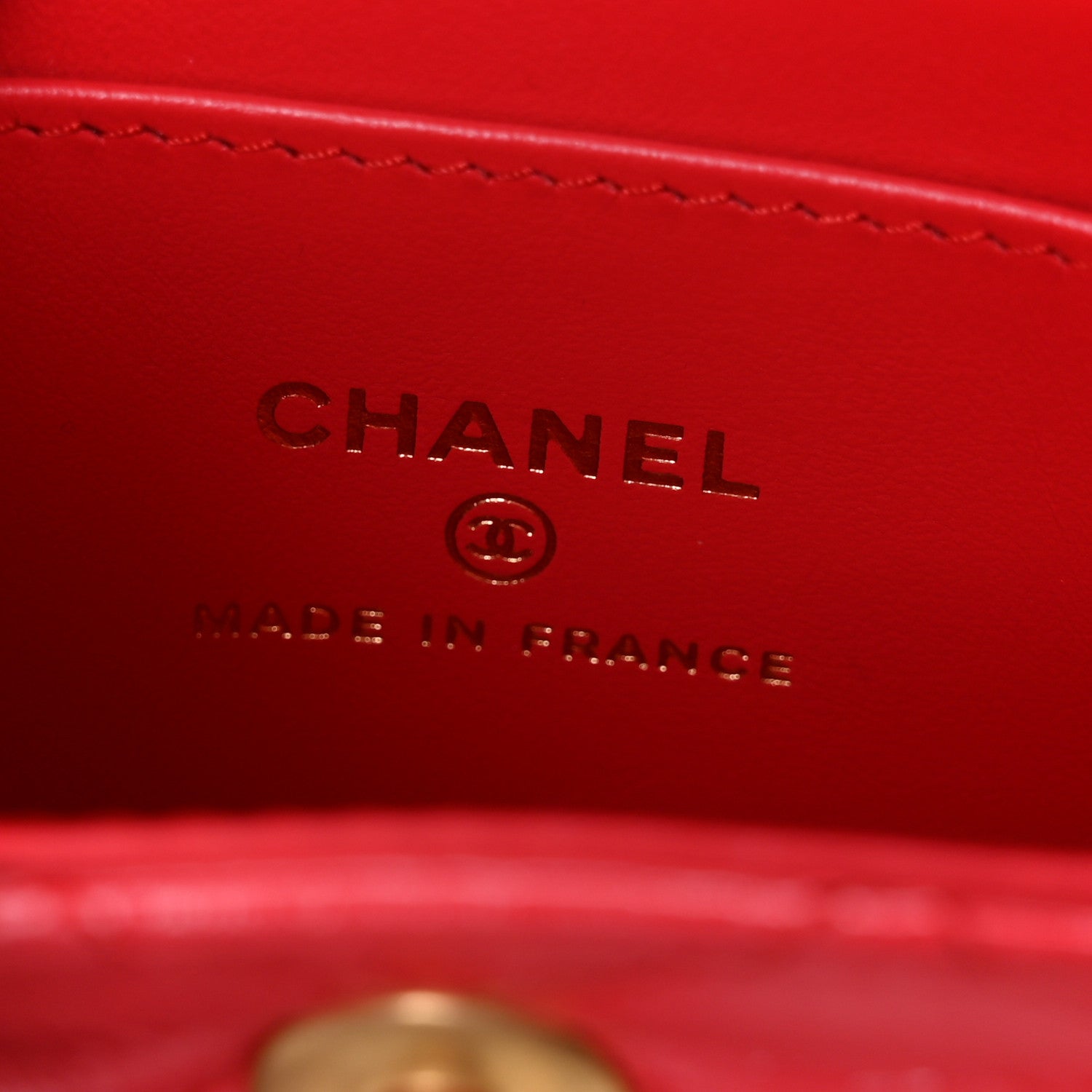 Chanel Shiny Aged Calfskin Quilted Mini Nano Kelly Shopper Red 5 of 10