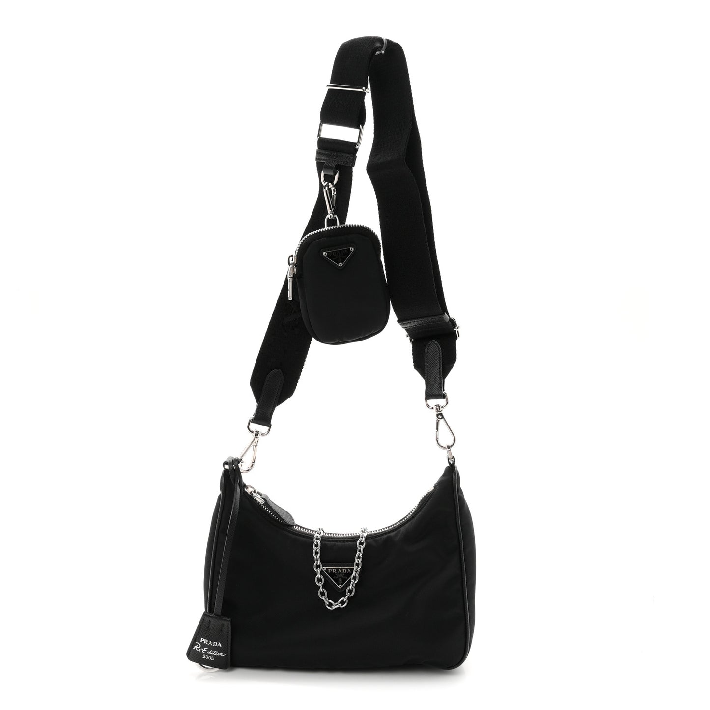 Re-Nylon Saffiano Re-Edition 2005 Shoulder Bag Black