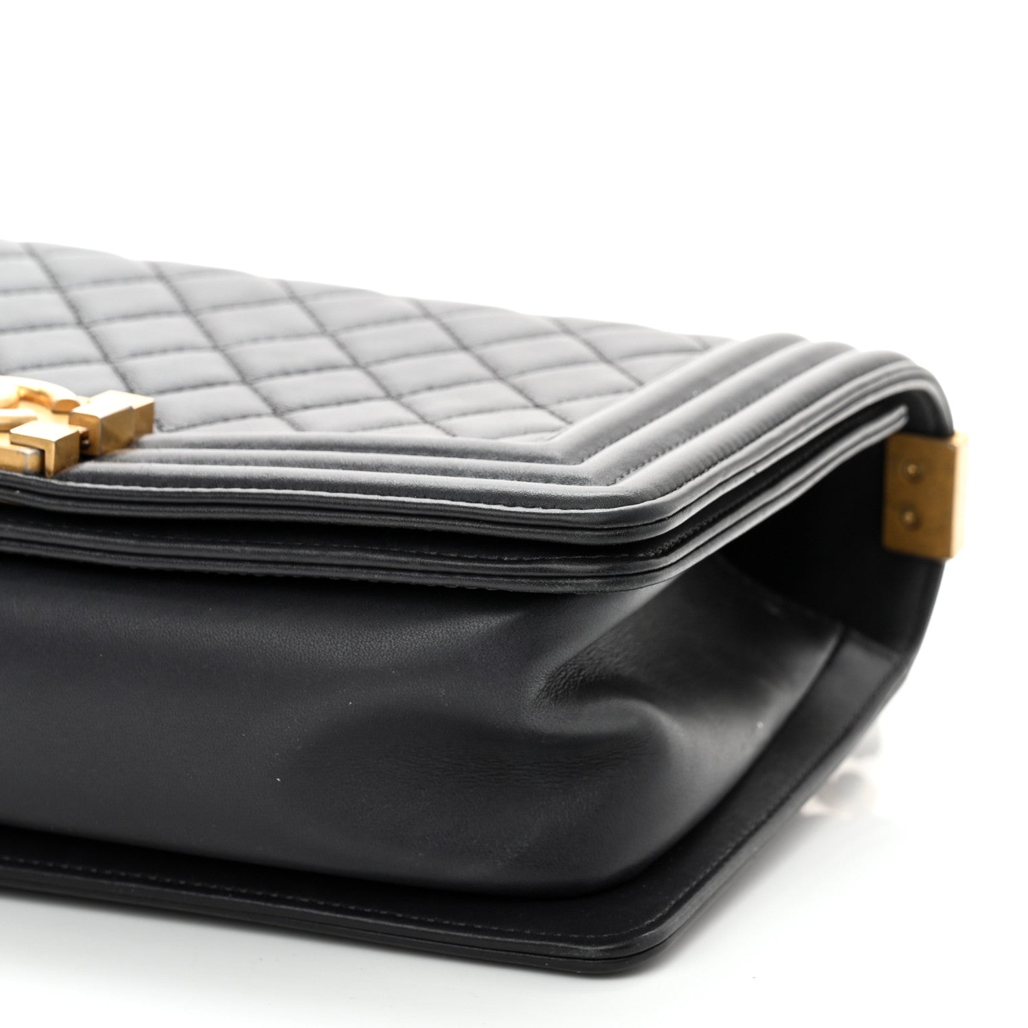 Chanel Calfskin Quilted Medium Boy Flap Dark Grey 9 of 14