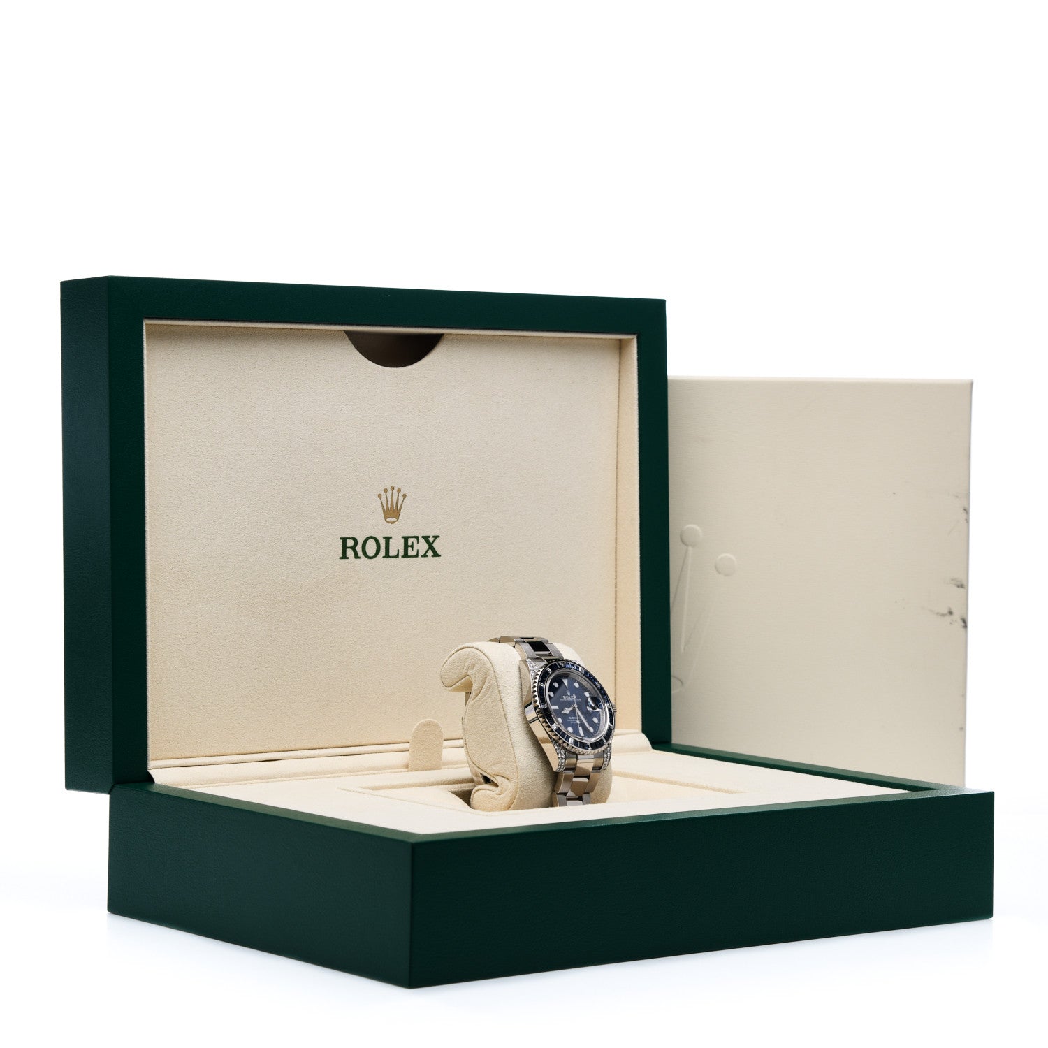 Rolex 18K White Gold Diamond Blue Sapphire 40mm Oyster Perpetual Submariner Watch Royal Blue 116659SABR 5 of 5