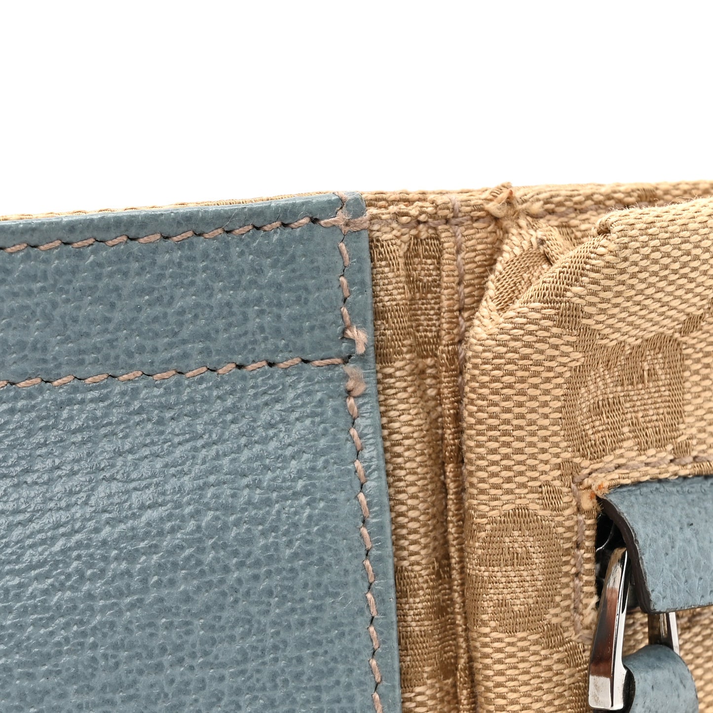 GG Monogram Web Double Pocket Belt Bag Blue