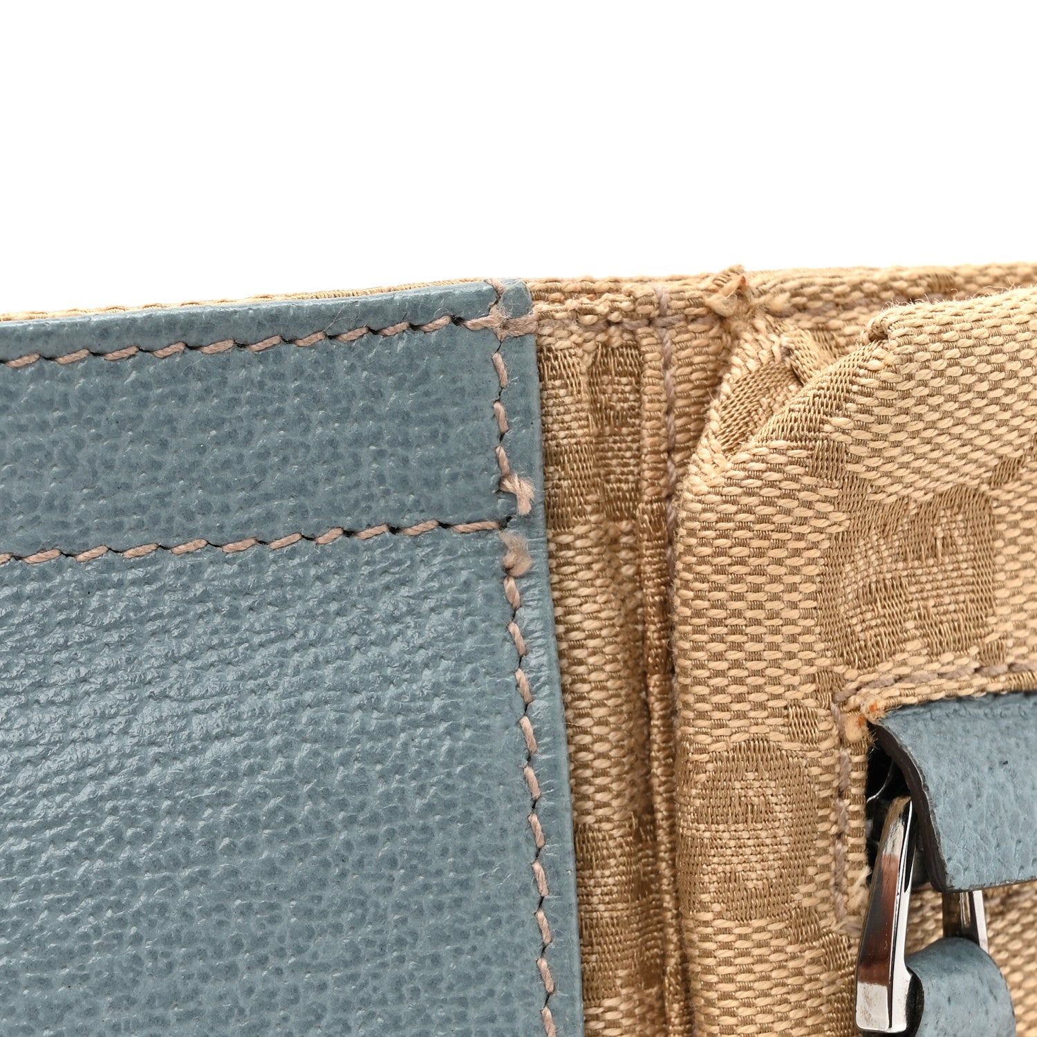 Gucci GG Monogram Web Double Pocket Belt Bag Blue 11 of 12