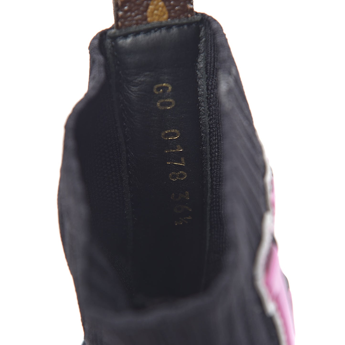 Stretch Fabric LV Black Heart Sock Sneaker 36.5 Black