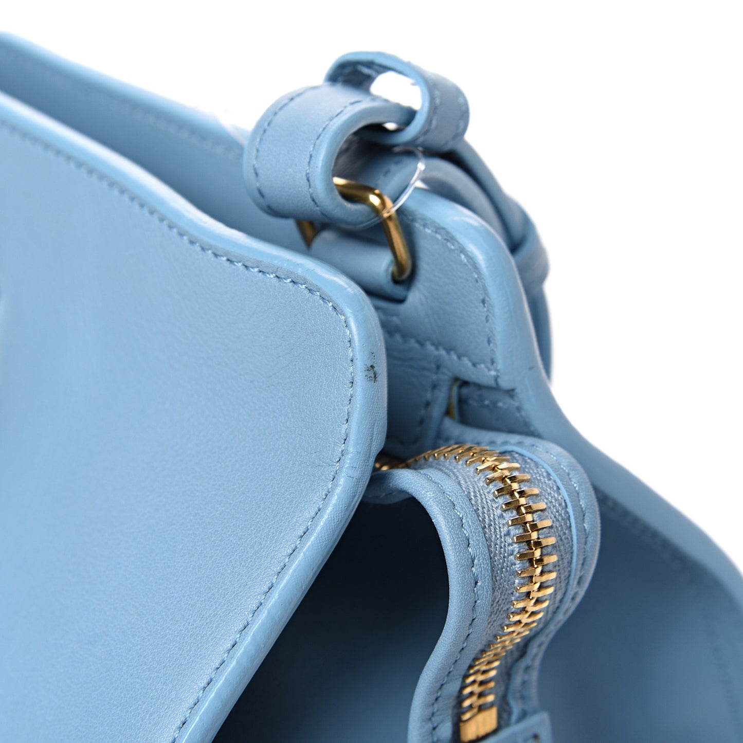 Calfskin Small Classic Y Cabas Blue Glacier