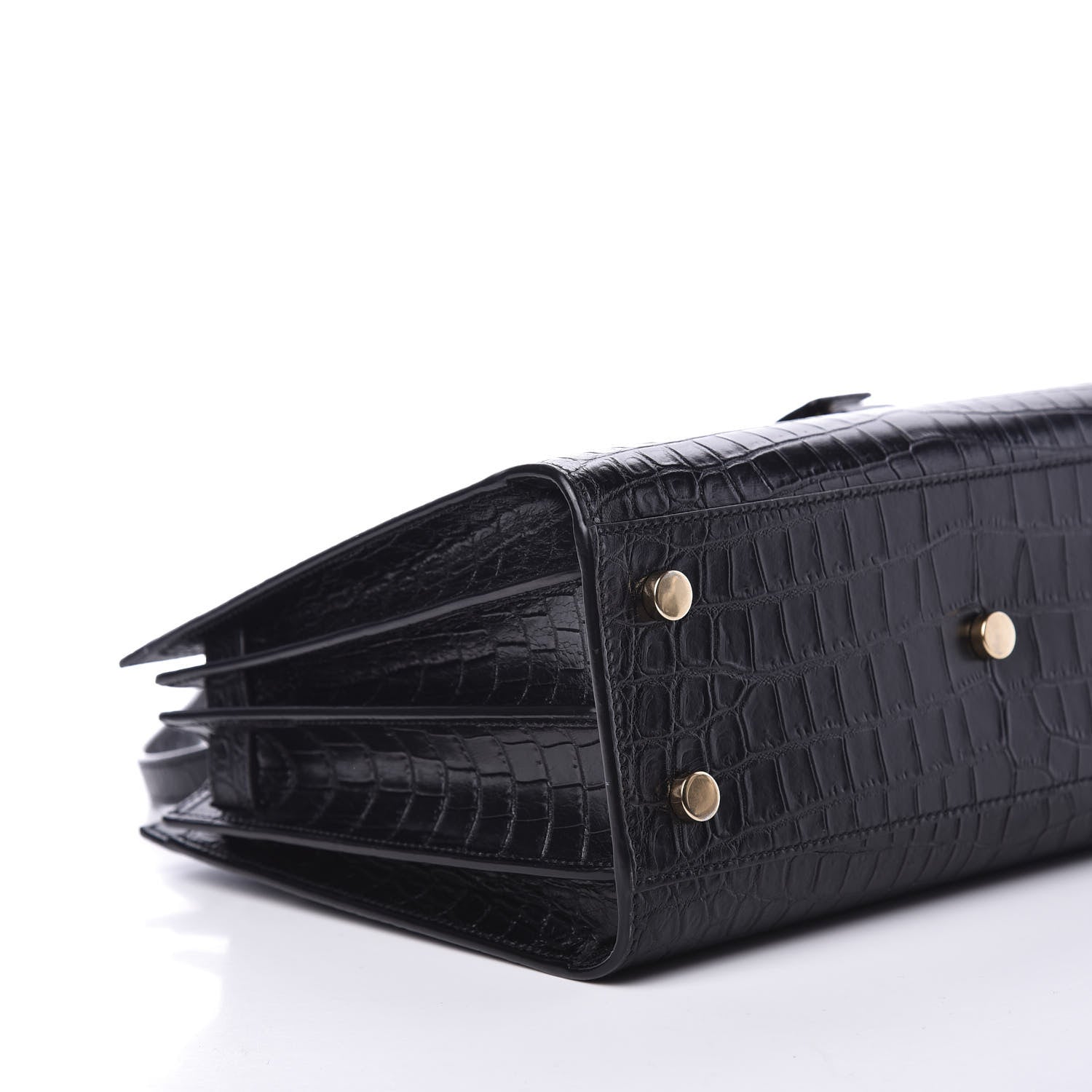 Saint Laurent Calfskin Crocodile Embossed Baby Sac De Jour Black 5 of 11