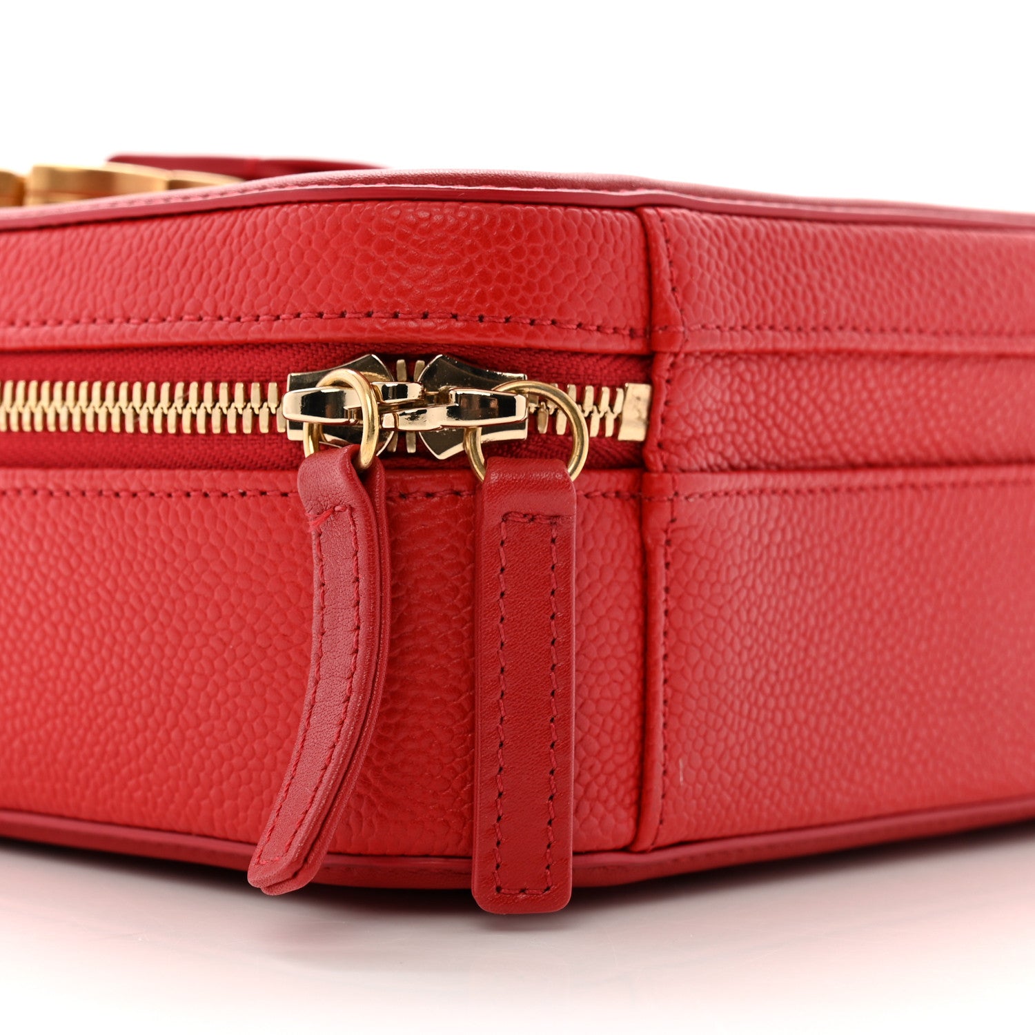 Chanel Caviar Quilted Medium CC Filigree Vanity Case Red 10 of 14