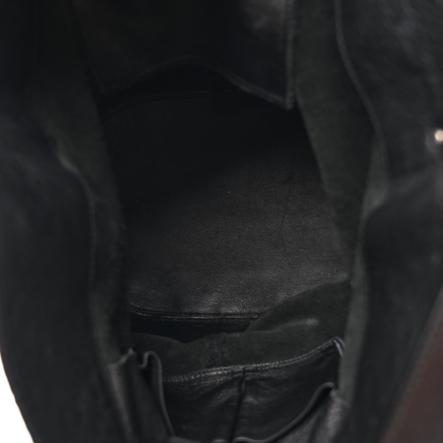 Veau Papier Classic Hardware Drop Bucket Bag Black
