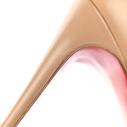 Christian Louboutin Kid Patent Culturella 100 Pumps 36.5 Nude 12 of 14