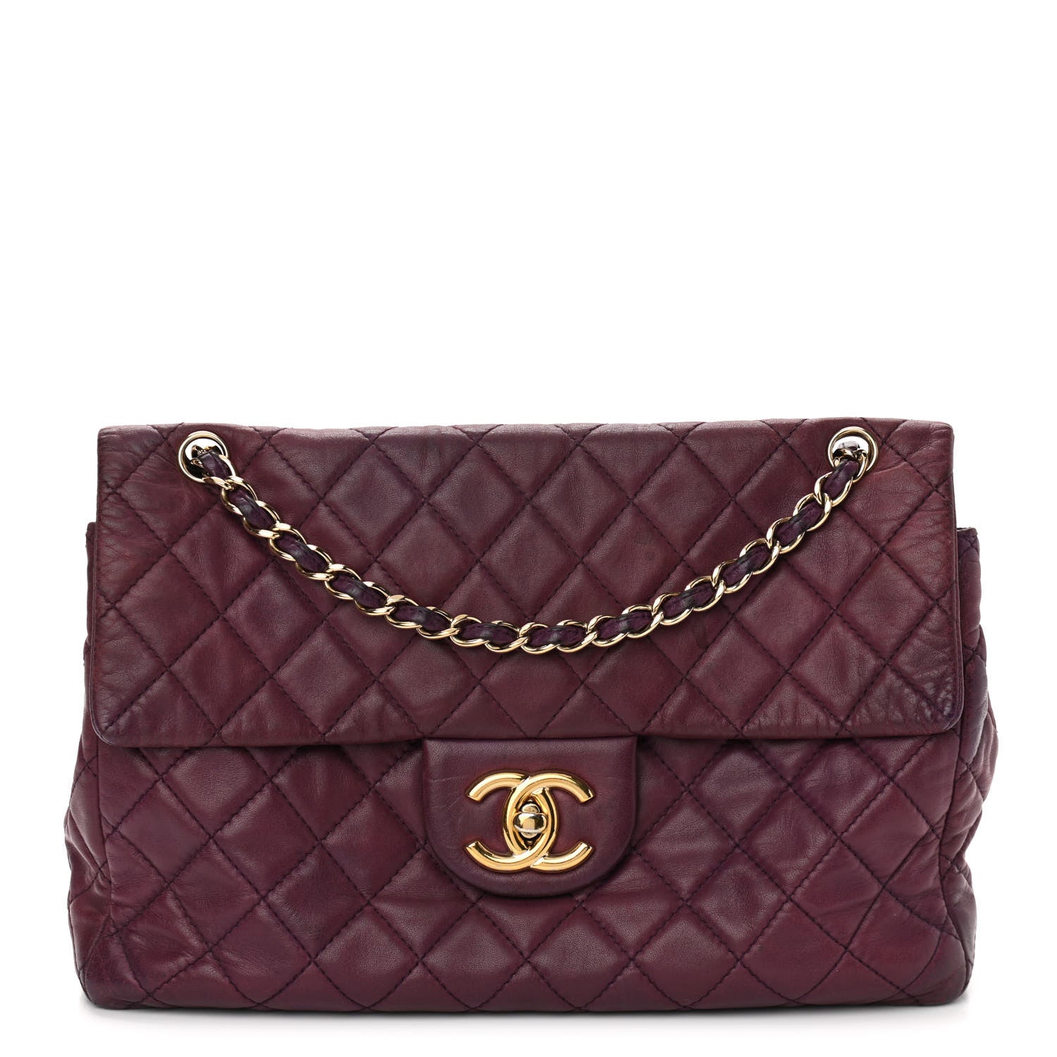 Chanel Lambskin Quilted Maxi Single Flap Purple 1 of 14