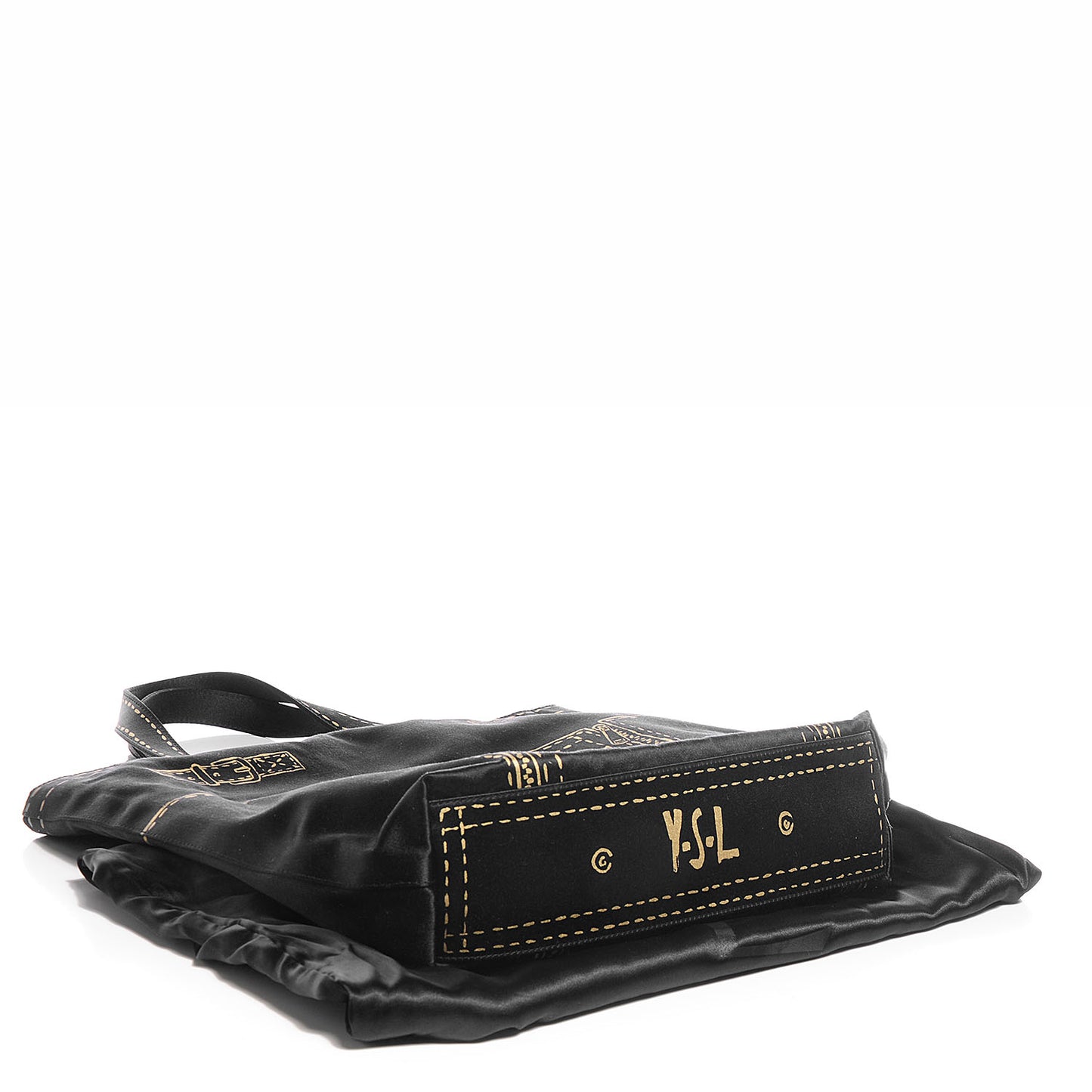 Satin Signature Tote Black