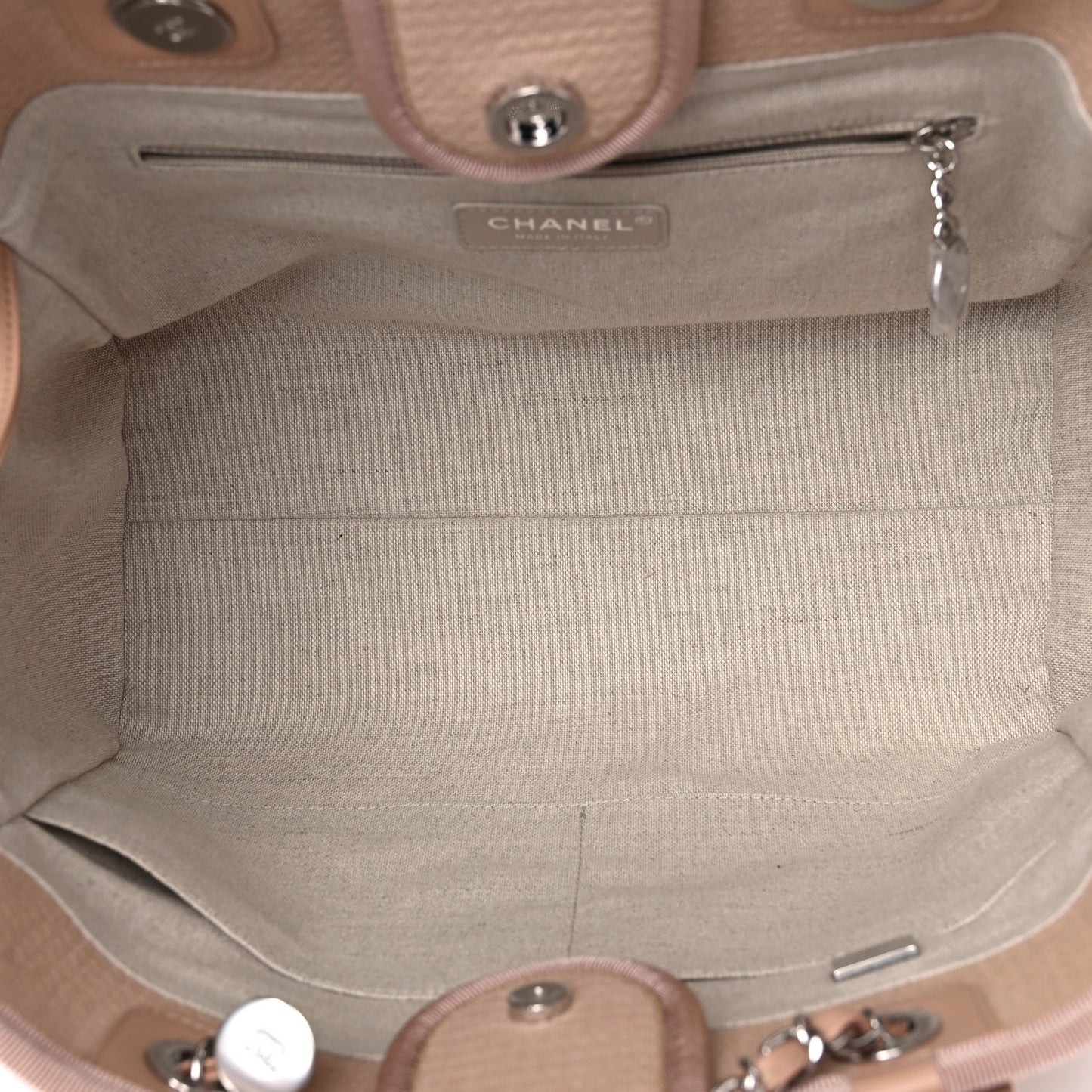Mixed Fibers Small Deauville Tote Beige