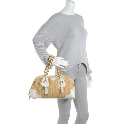 Prada Paglia Cinghiale Tote Naturale White 2 of 8