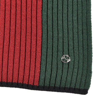 Gucci Wool Ribbed Knit Stripe Scarf 4 of 4