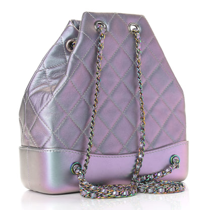 Chanel Iridescent Lambskin Calfskin Small Quilted Gabrielle Backpack Light Purple 3 of 11
