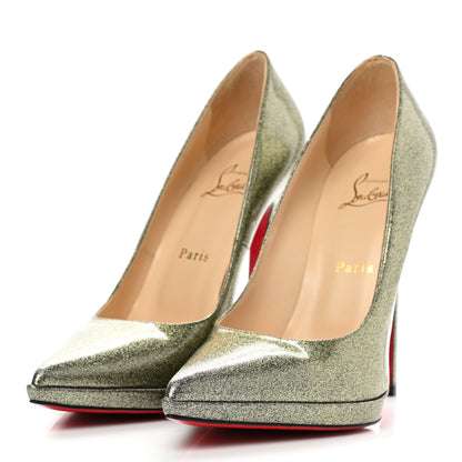 Christian Louboutin Patent Glitter Pigalle Plato 120 Pumps 39.5 Gold 3 of 10