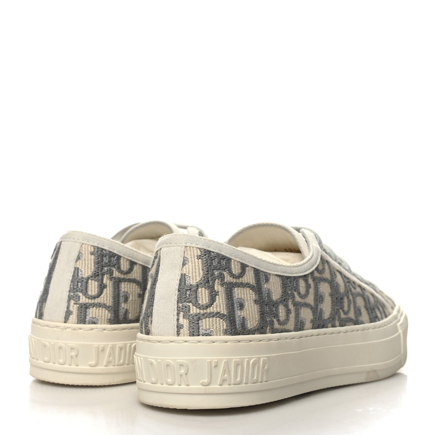 Canvas Oblique Walk Dior Low Top Sneakers 38.5 Grey Stone