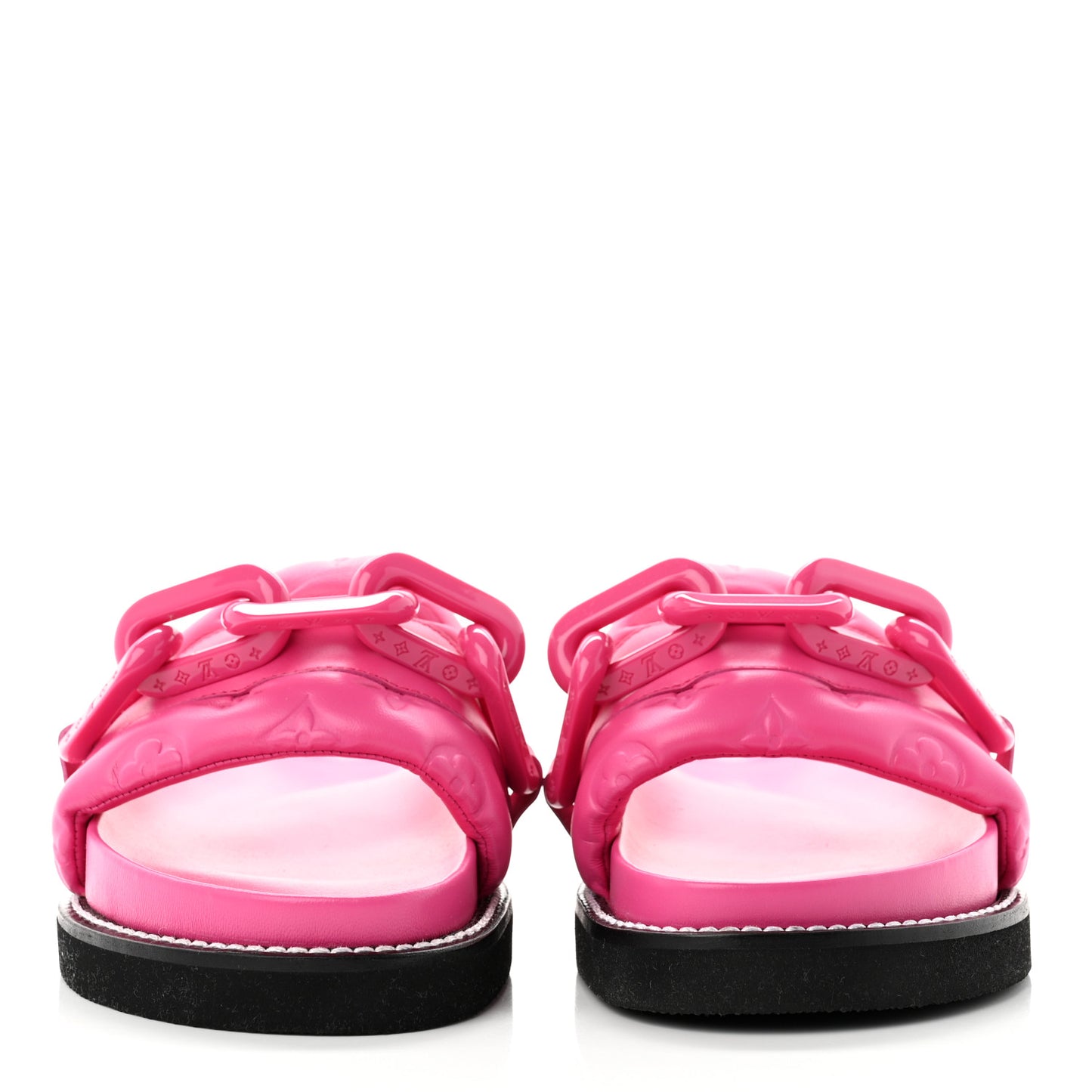 Calfskin Embossed Monogram Sunset Flat Comfort Mule 39 Rose Pop