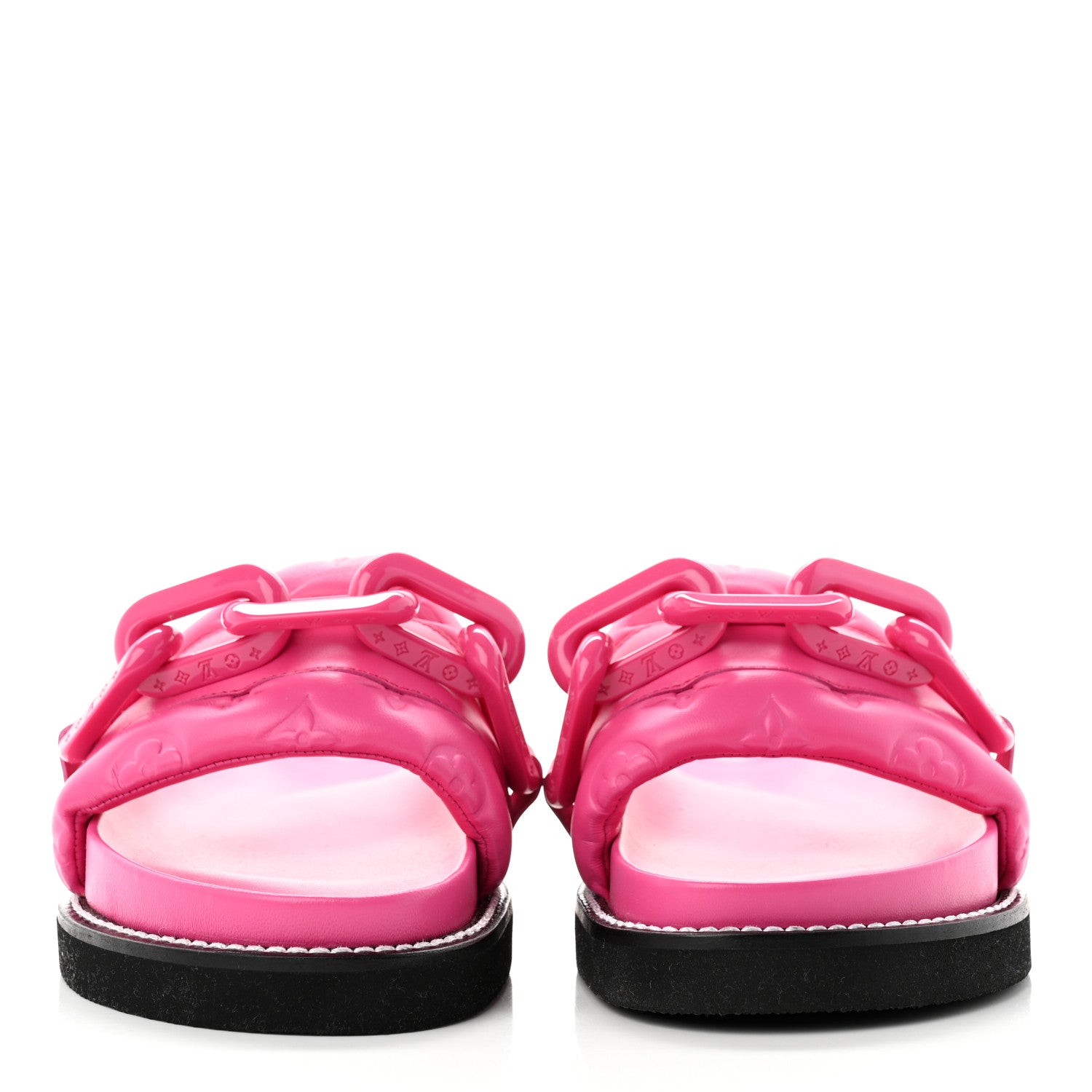 Louis Vuitton Calfskin Embossed Monogram Sunset Flat Comfort Mule 39 Rose Pop 2 of 8