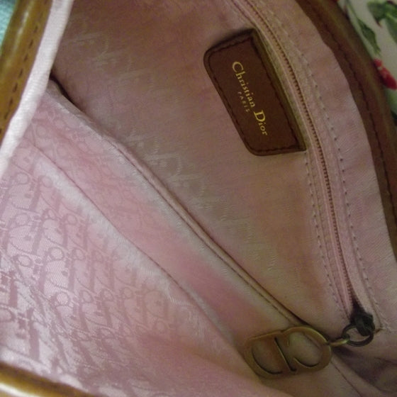 Christian Dior Denim Shearling Floral Saddle Bag 6 of 10