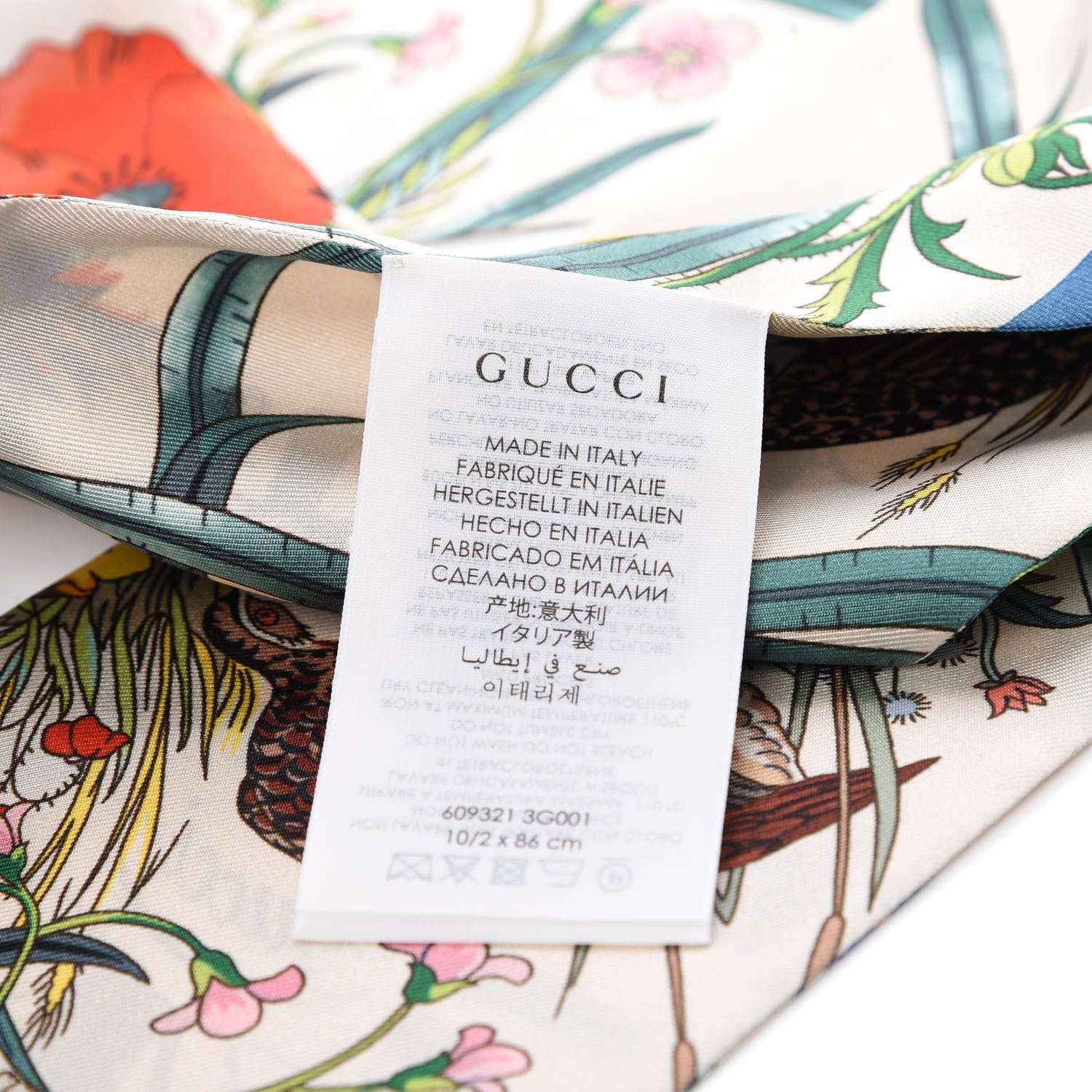 Gucci X DISNEY Silk Twill Mickey Lac Neck Bow Scarf Ivory Blue 2 of 5