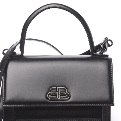 Balenciaga Box Calfskin Monochrome XS Sharp Top Handle Bag Black 7 of 9