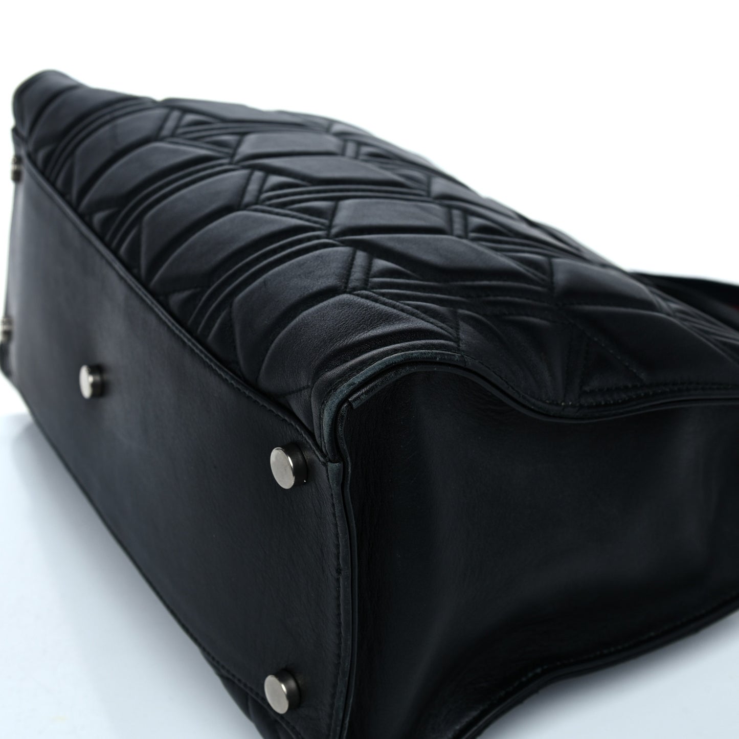 Calfskin Web Quilted Large Dionysus Tote Bag Black