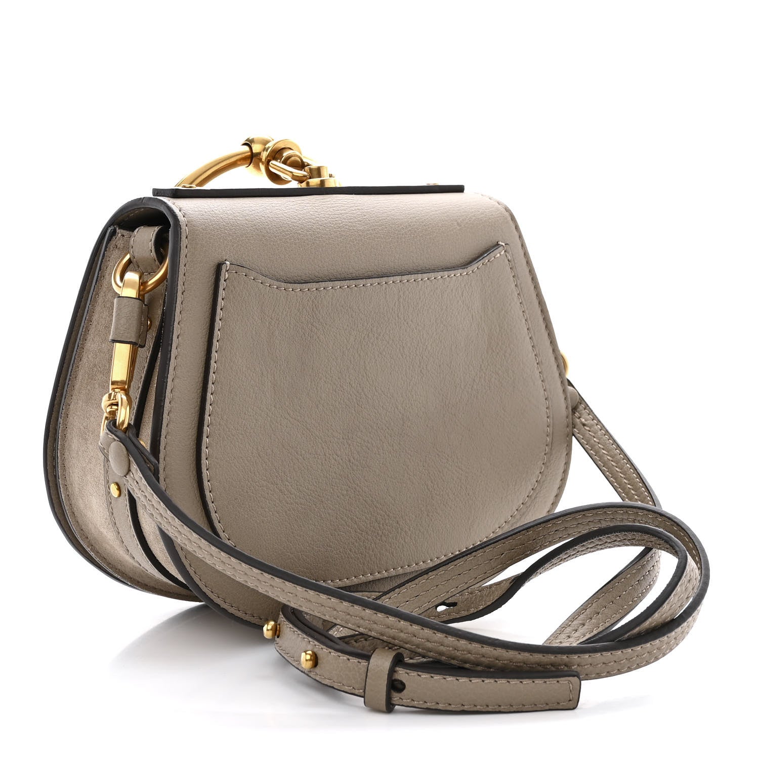 Chloe Calfskin Suede Small Nile Bracelet Bag Motty Grey 3 of 10