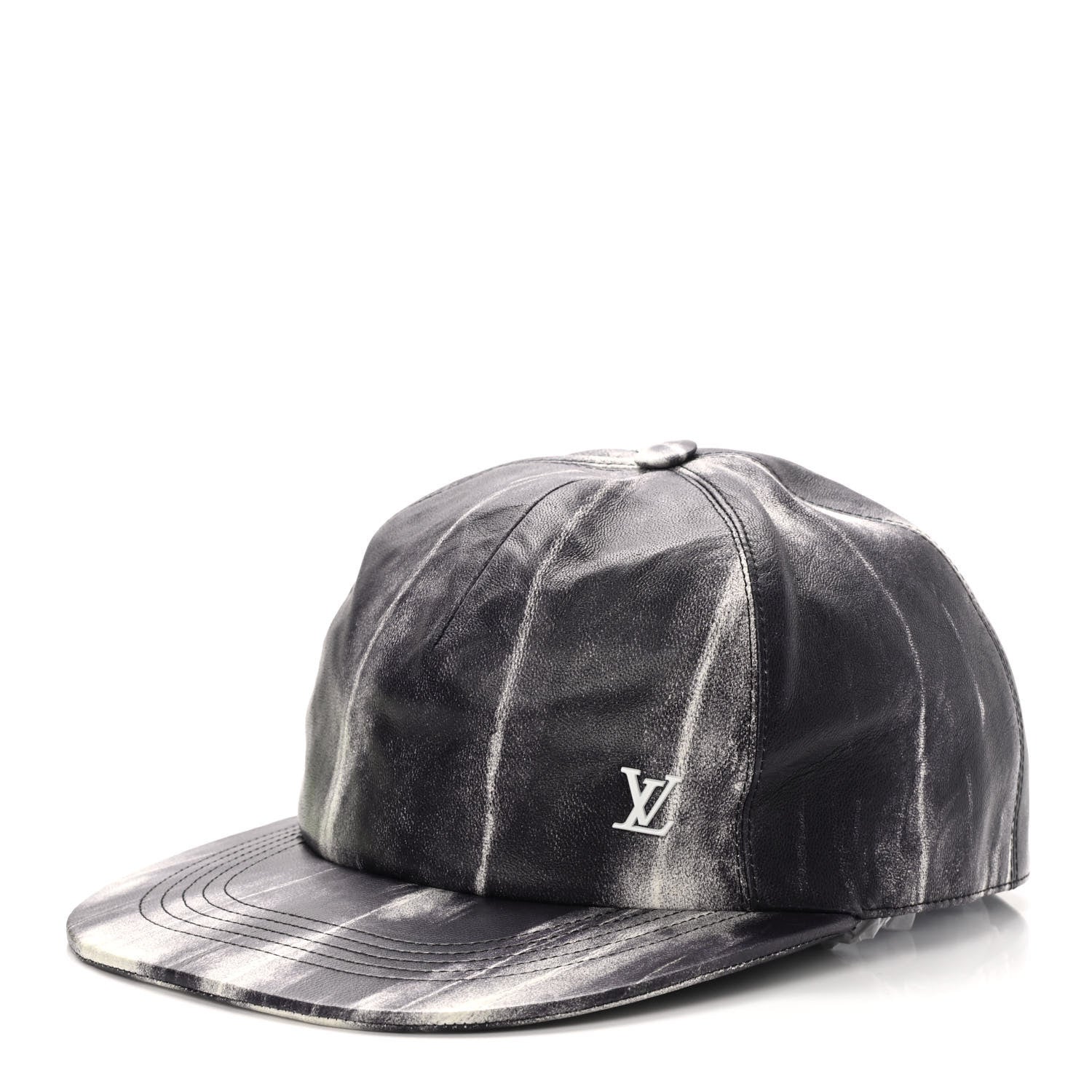 Louis Vuitton Lambskin LV Tie Dye Cap 60 Black White 1 of 8
