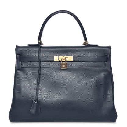 Hermes Courchevel Kelly Retourne 35 Bleu Marine 1 of 28
