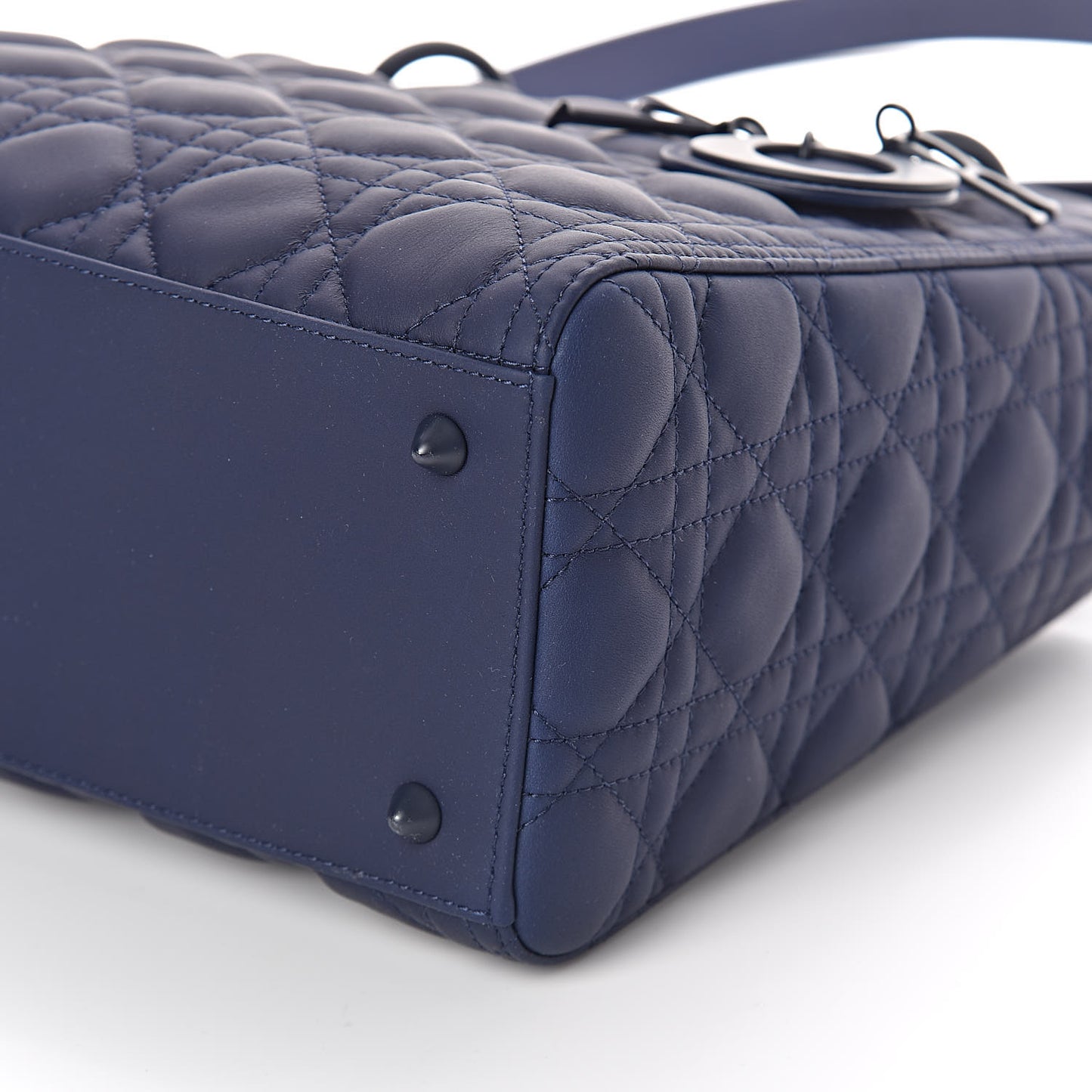 Ultra Matte Calfskin Cannage Medium Lady Dior Blue