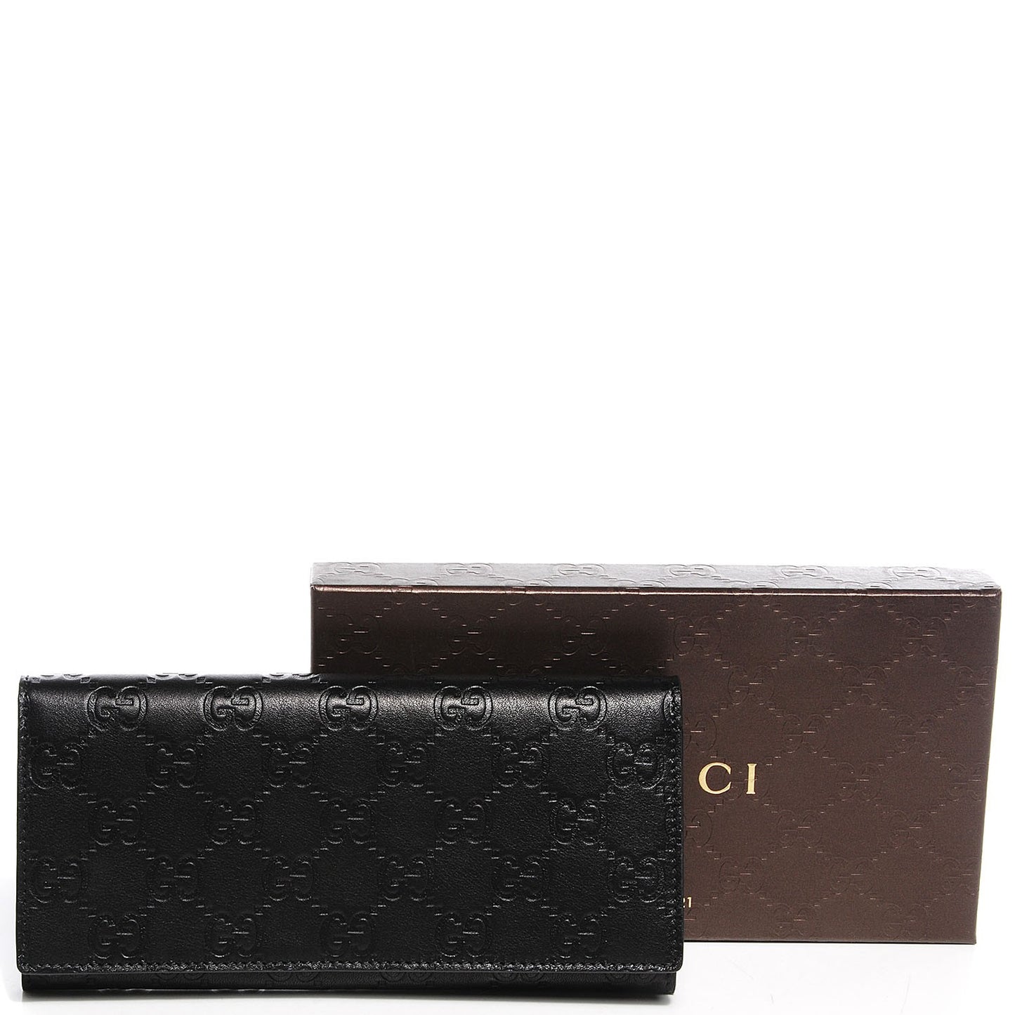 Guccissima Avel Continental Flap Wallet Black