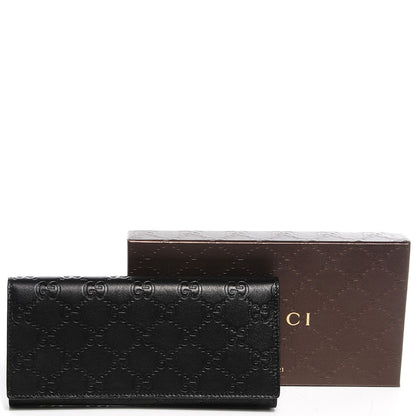 Gucci Guccissima Avel Continental Flap Wallet Black 5 of 8