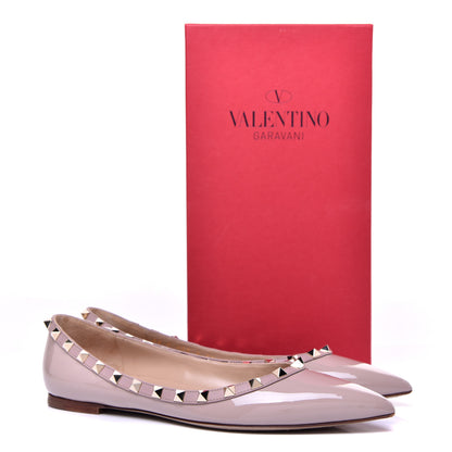 Valentino Garavani Patent Rockstud Ballerina Flats 38.5 Poudre 11 of 11