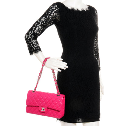 Chanel Lambskin Medium Double Flap Dark Pink 2 of 9
