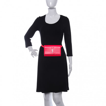 Saint Laurent Grain De Poudre Monogram Kate Belt Bag Neon Pink 2 of 8