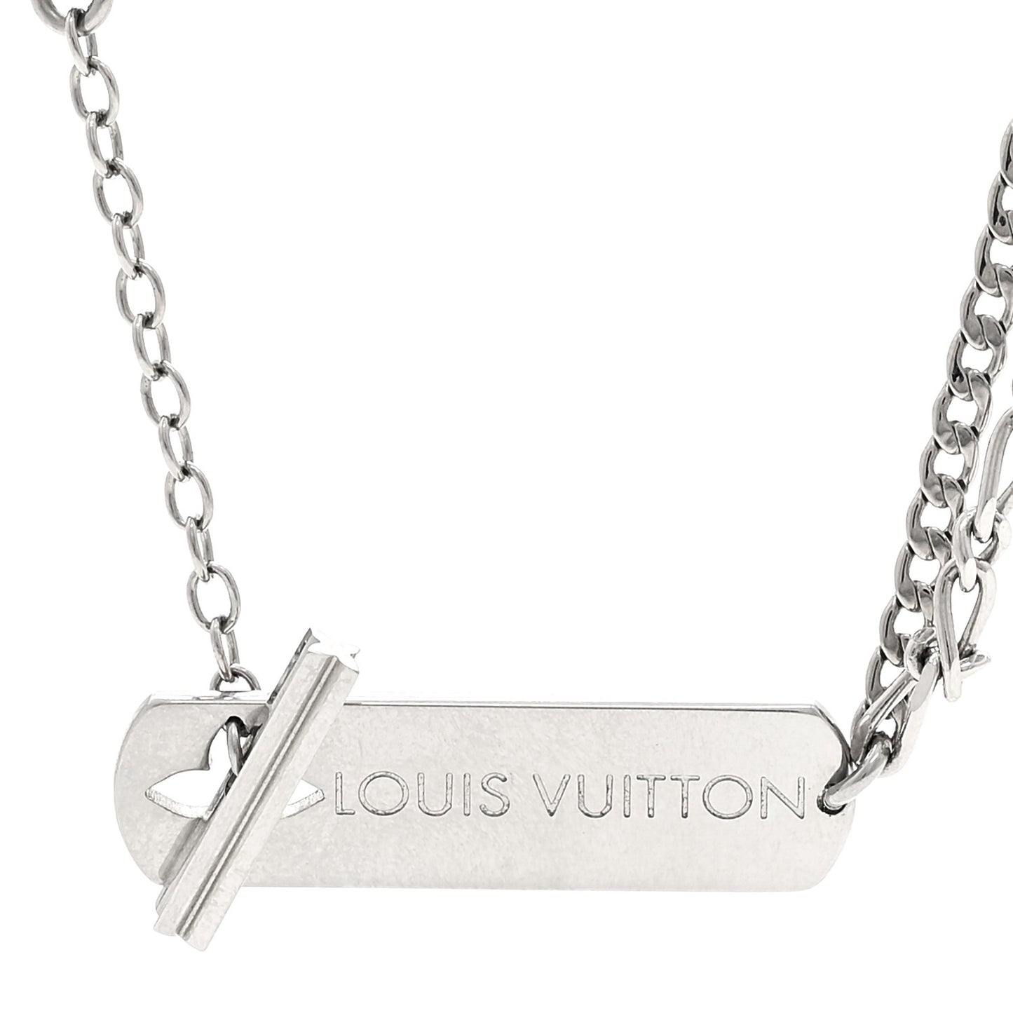 Metal Monogram Necklace Silver
