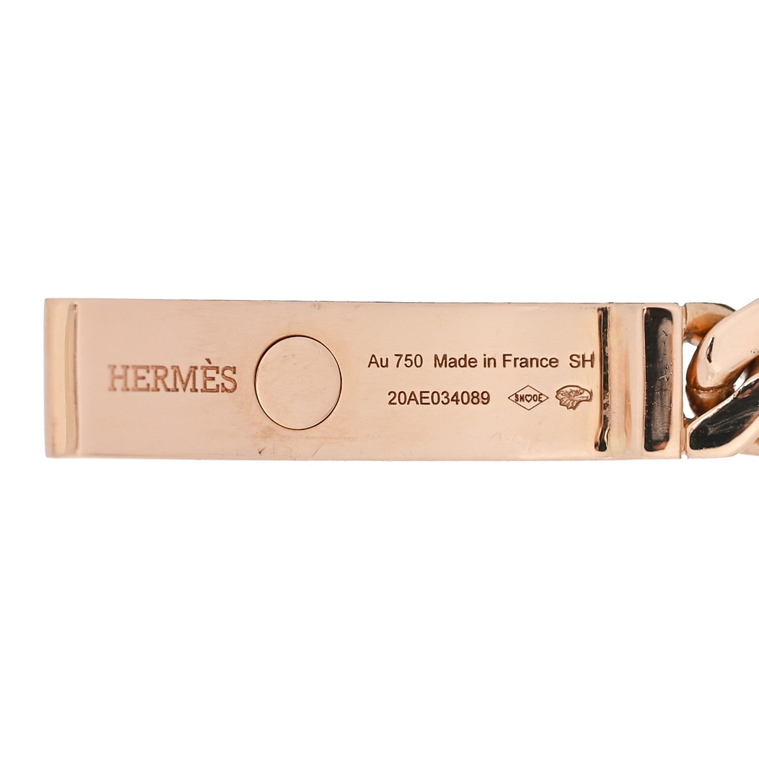 Hermes 18K Rose Gold Diamond PM Kelly Chaine Bracelet SH 3 of 3