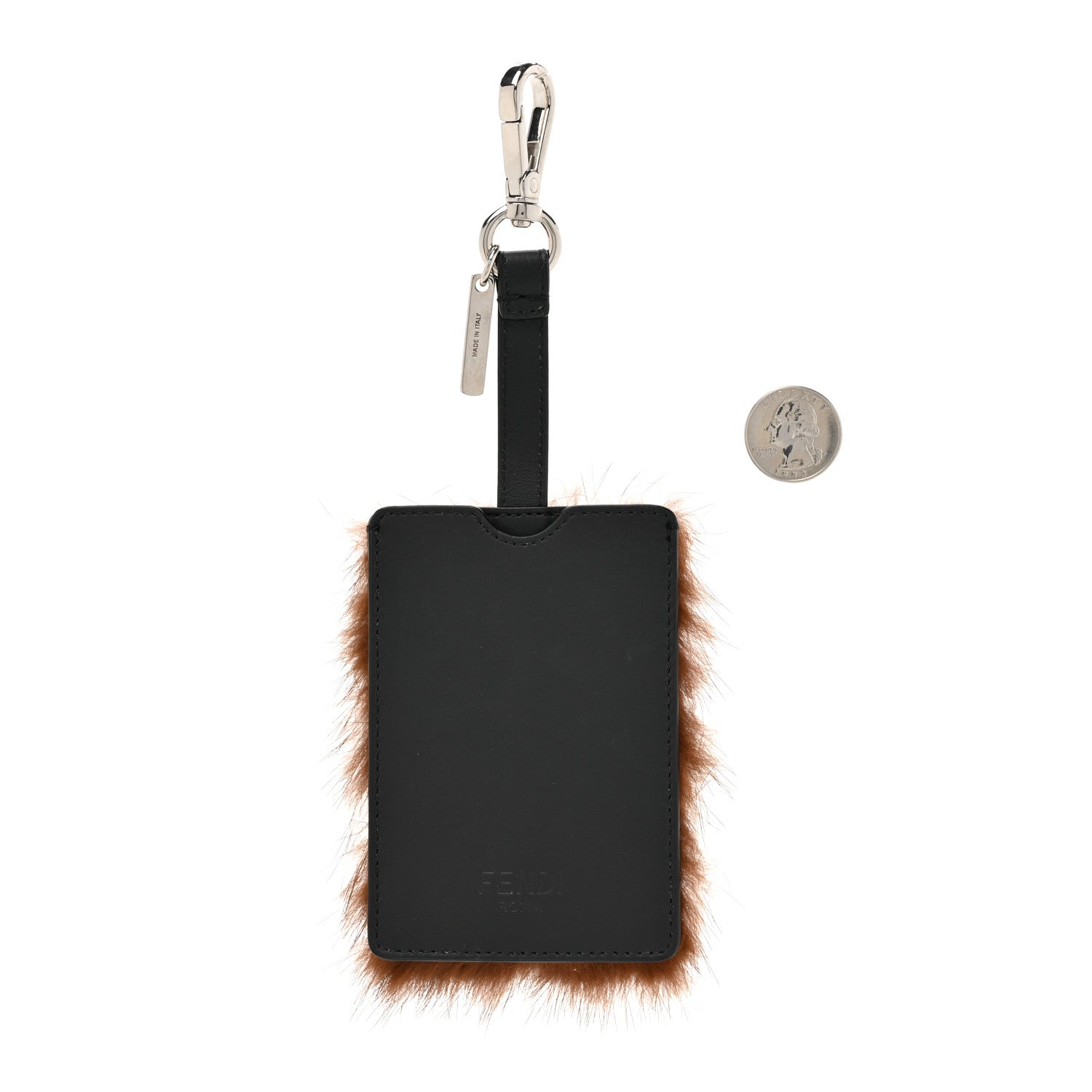 Fendi Fur F is Fendi Luggage Tag Brown Black 2 of 4
