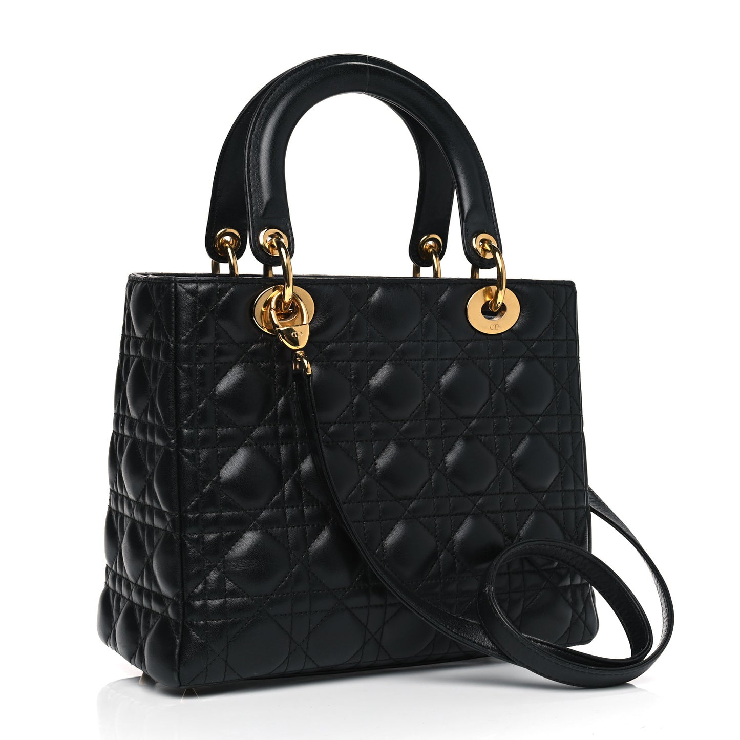 Lambskin Cannage Medium Lady Dior Black