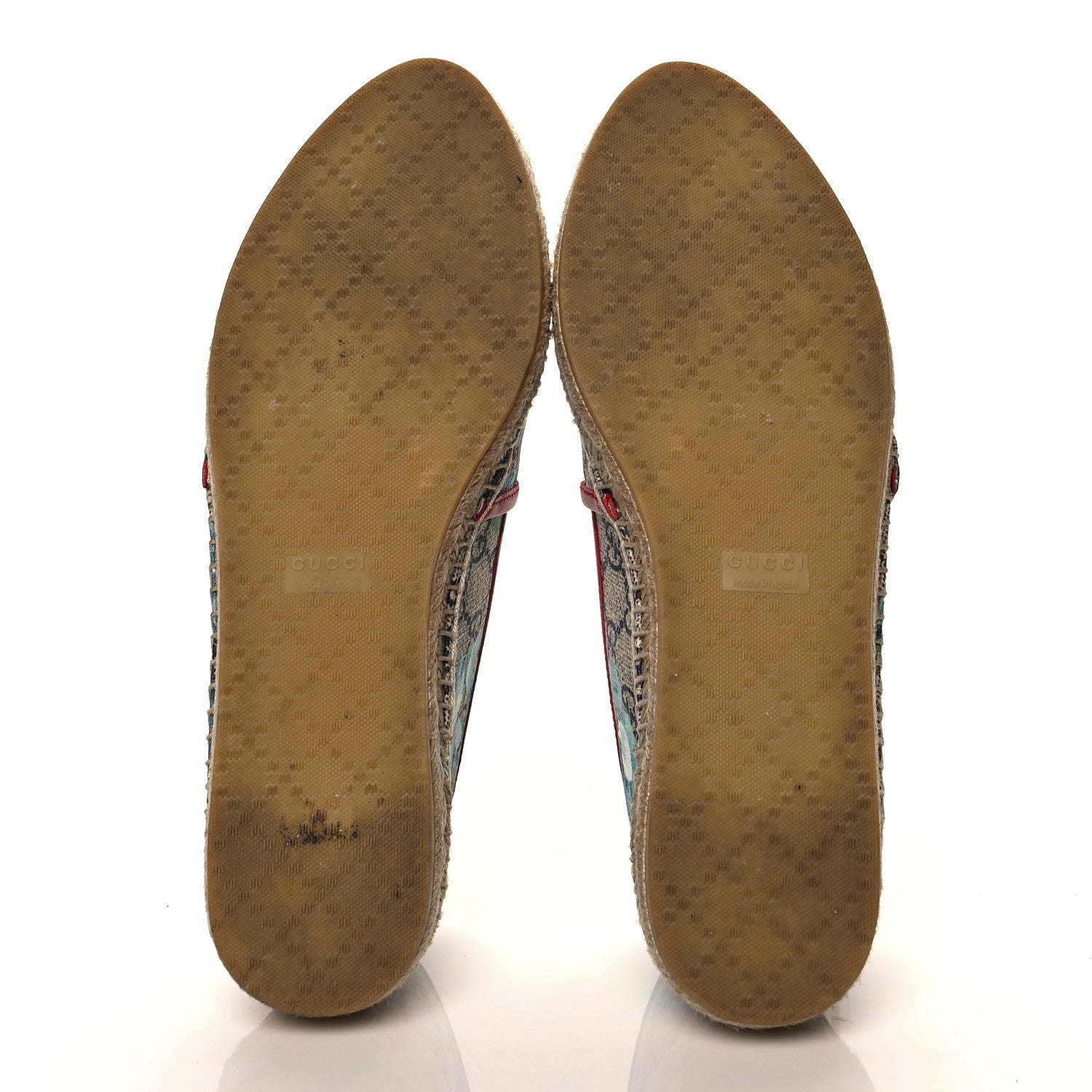 Gucci GG Supreme Monogram Blooms Espadrilles 38 Beige Blue Navy Hibiscus Red 5 of 10