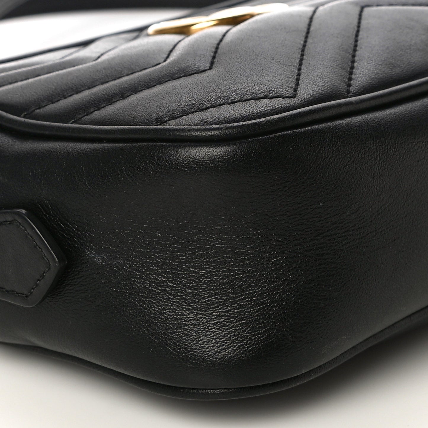 Calfskin Matelasse Mini GG Marmont Chain Shoulder Bag Black