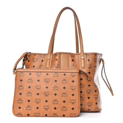 MCM Visetos Medium Liz Reversible Shopper Tote Cognac 1 of 29