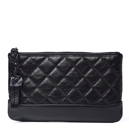 Chanel Aged Calfskin Quilted Small Gabrielle Pouch So Black 1 of 8