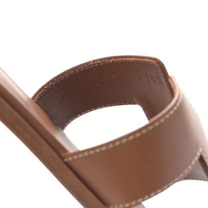 Hermes Box Calfskin Oran Sandals 39 Gold 8 of 8