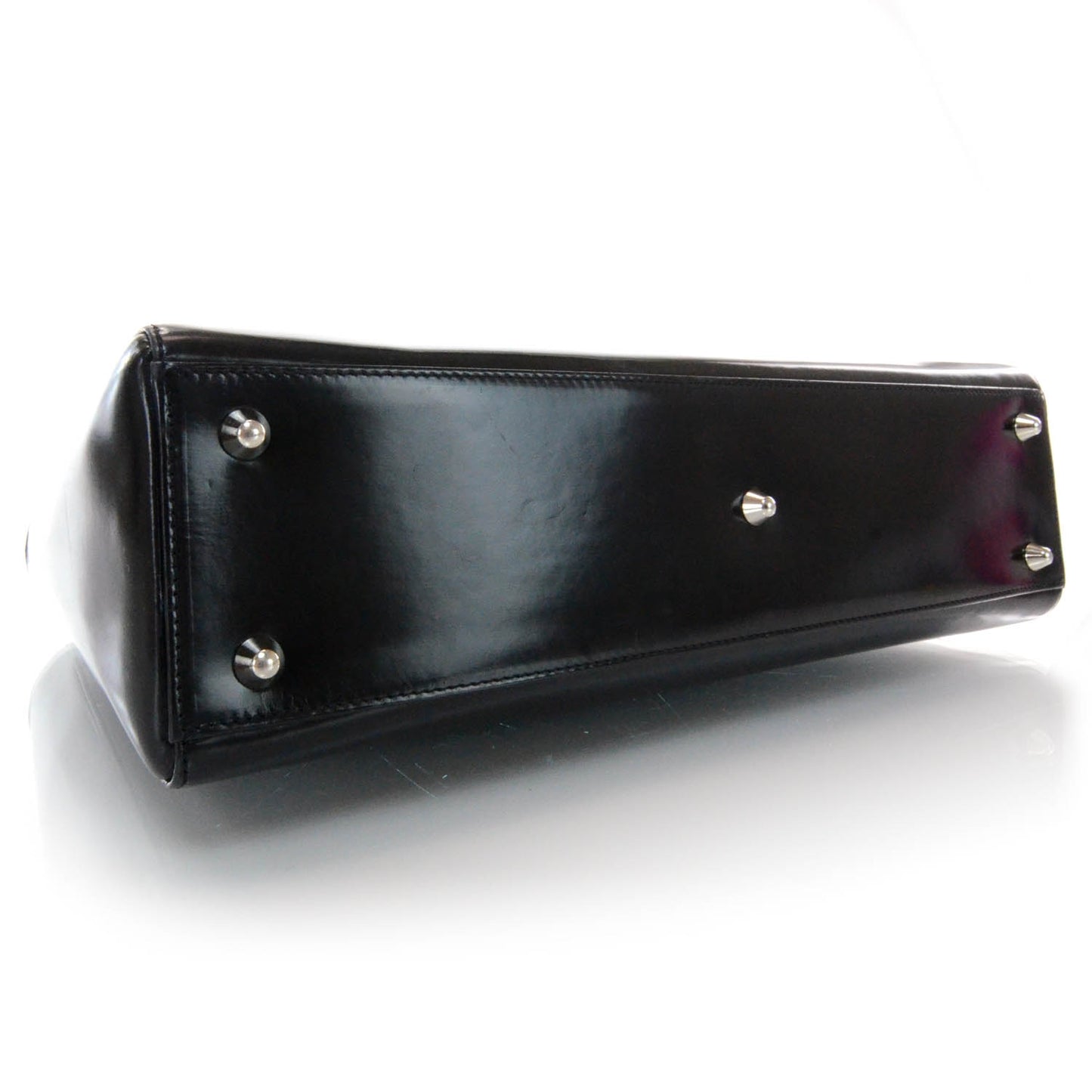 CHRISTIAN DIOR Patent Lady Dior Shoulder Bag Black