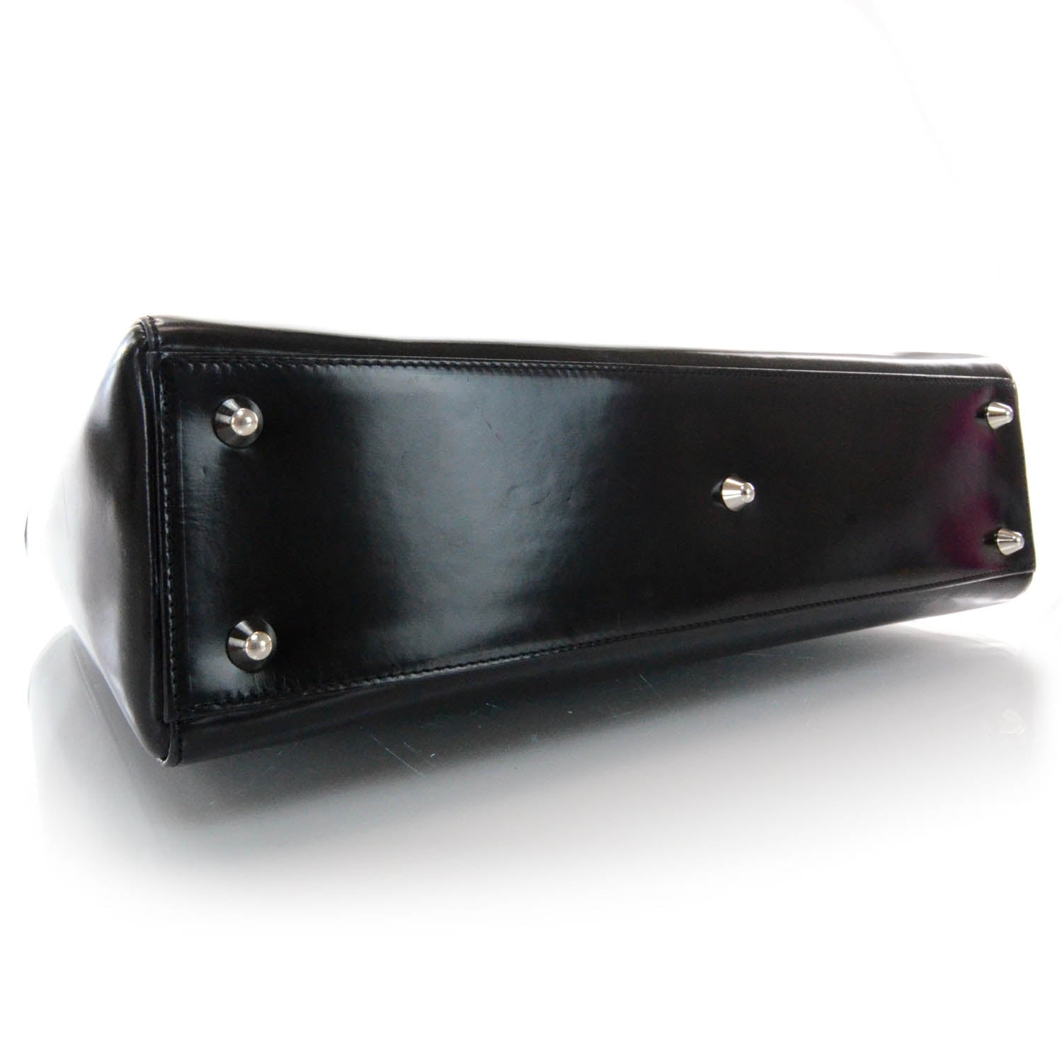 Christian Dior CHRISTIAN DIOR Patent Lady Dior Shoulder Bag Black 4 of 10