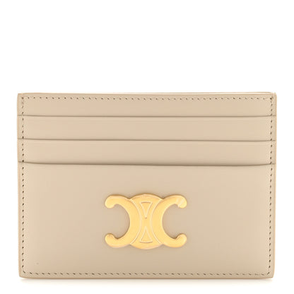 Celine Shiny Calfskin Triomphe Card Holder Pale Beige 1 of 9