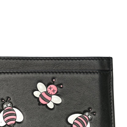 Christian Dior x KAWS Calfskin Bee Card Holder Pink Black 10 of 12