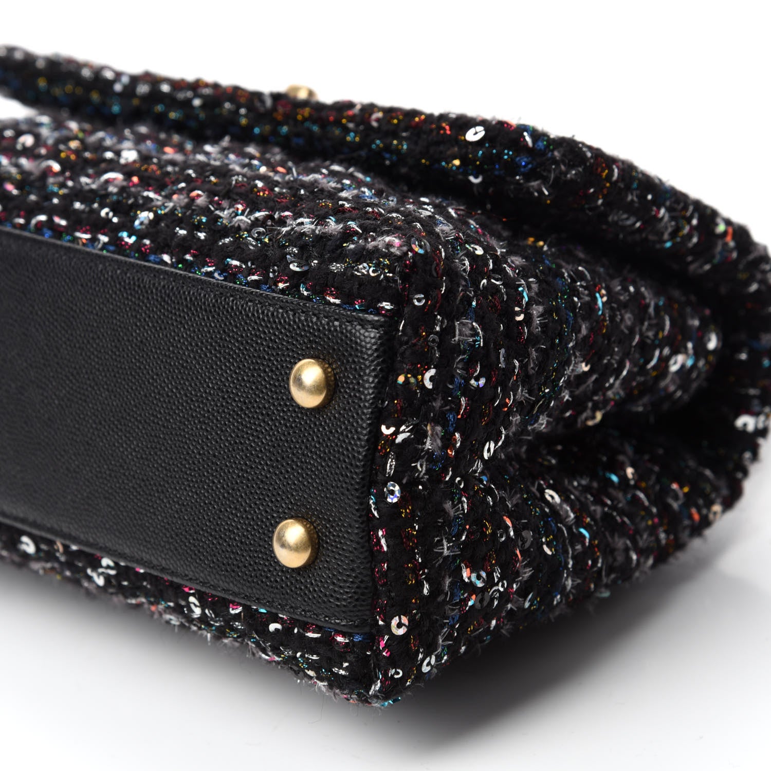 Chanel Tweed Sequin Mini Coco Handle Flap Black 7 of 12